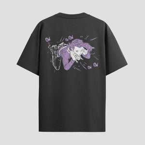 Playera urbana de anime y gaming ExtraLife MX, corte Standard Fit unisex ligero y transpirable en color Deep Black y Pure White, ropa de uso diario para gym y casual.