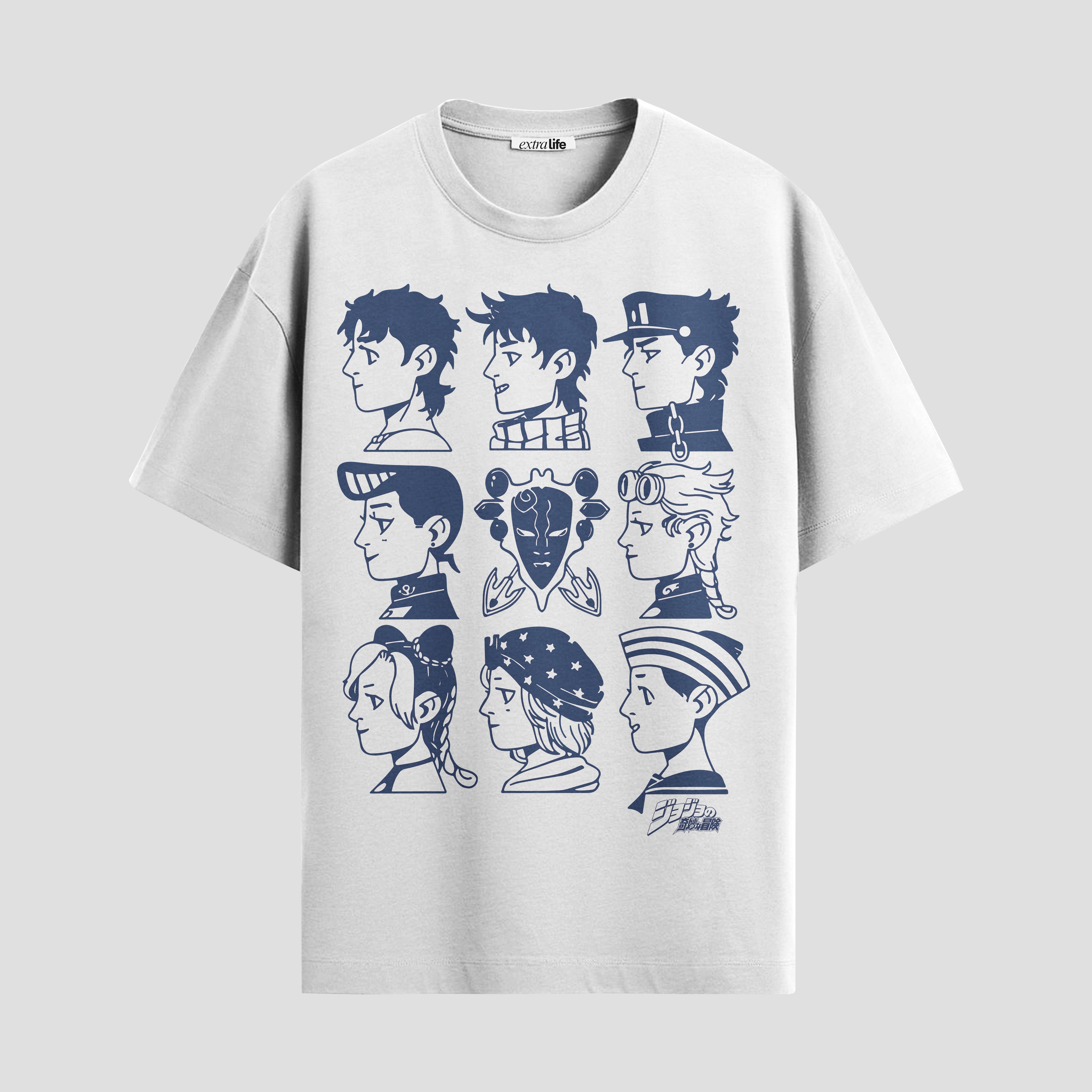 Playera urbana de anime y gaming ExtraLife MX, corte Standard Fit unisex ligero y transpirable en color Deep Black y Pure White, ropa de uso diario para gym y casual.