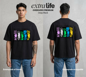 La Extrana Aventura | El Diamante Inquebrantable #01786 - Playera Oversized Premium | Deep Black - Foto en modelo
