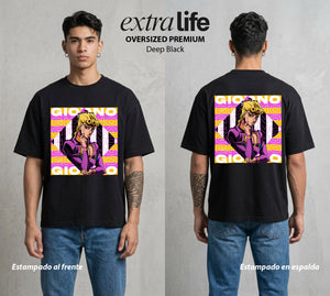La Extrana Aventura | El Sueño Dorado #01788 - Playera Oversized Premium | Deep Black - Foto en modelo