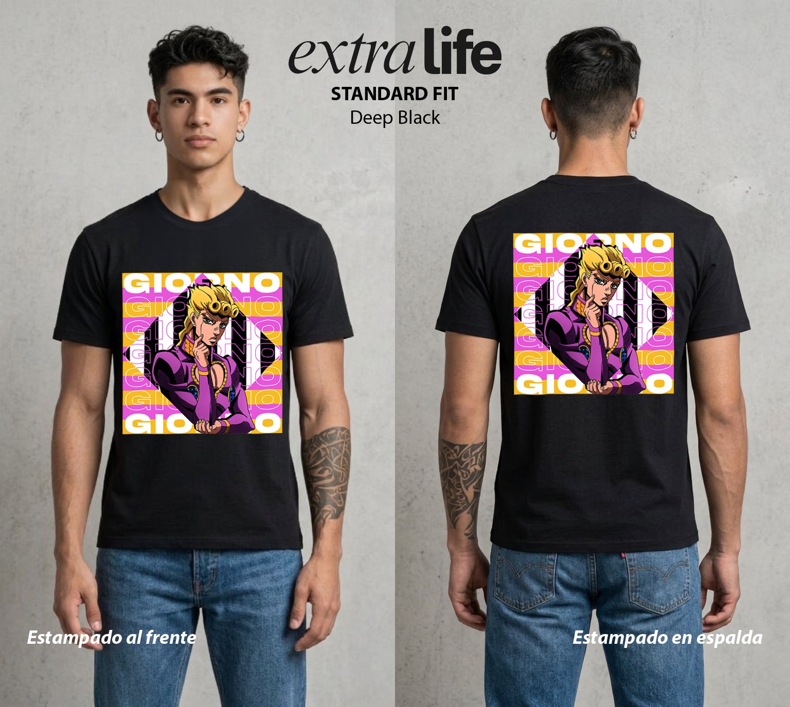 La Extrana Aventura | El Sueño Dorado #01788 - Playera Standard Fit | Deep Black - Foto en modelo