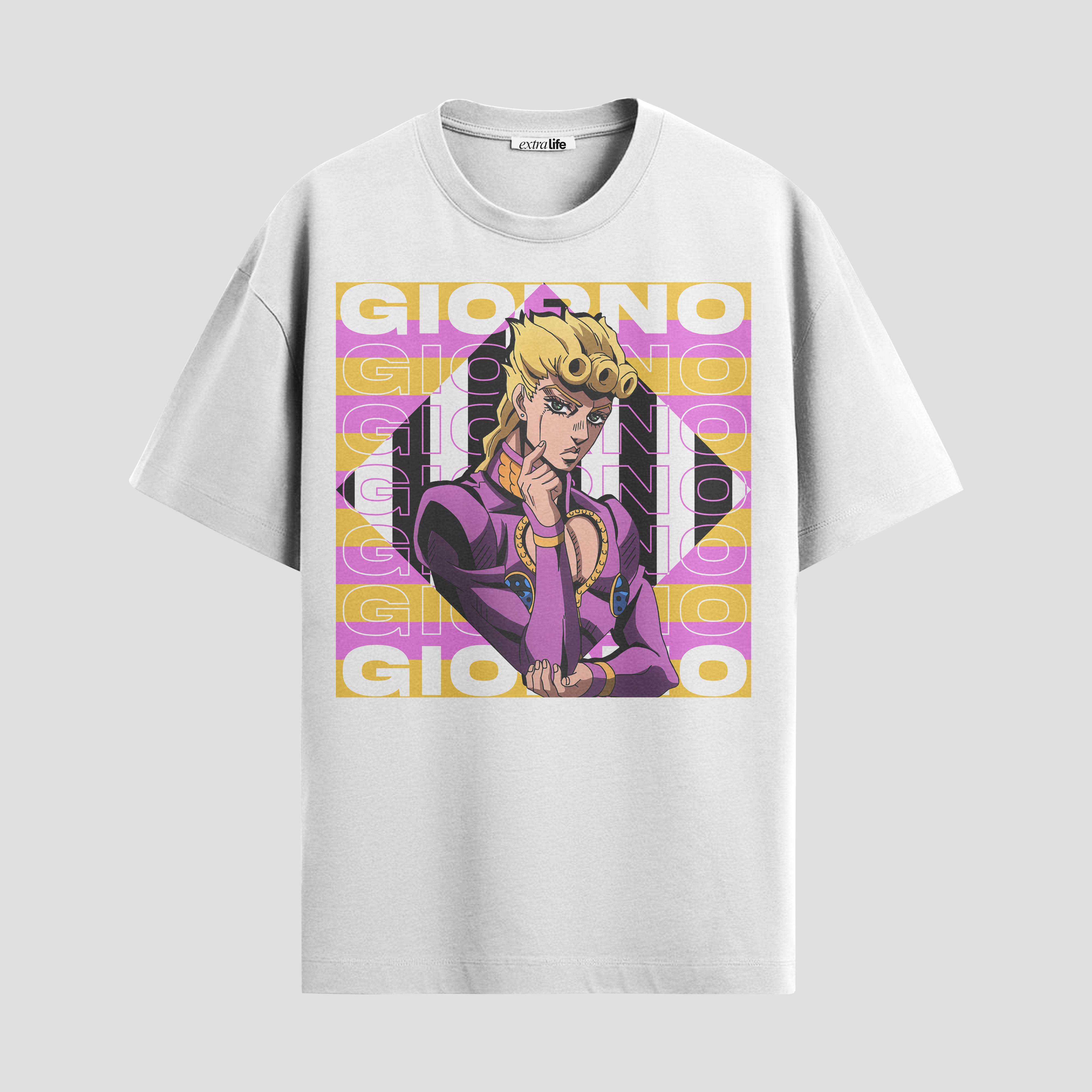 Playera urbana de anime y gaming ExtraLife MX, corte Standard Fit unisex ligero y transpirable en color Deep Black y Pure White, ropa de uso diario para gym y casual.