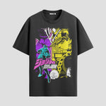 Playera urbana de anime y gaming ExtraLife MX, corte Standard Fit unisex ligero y transpirable en color Deep Black y Pure White, ropa de uso diario para gym y casual.