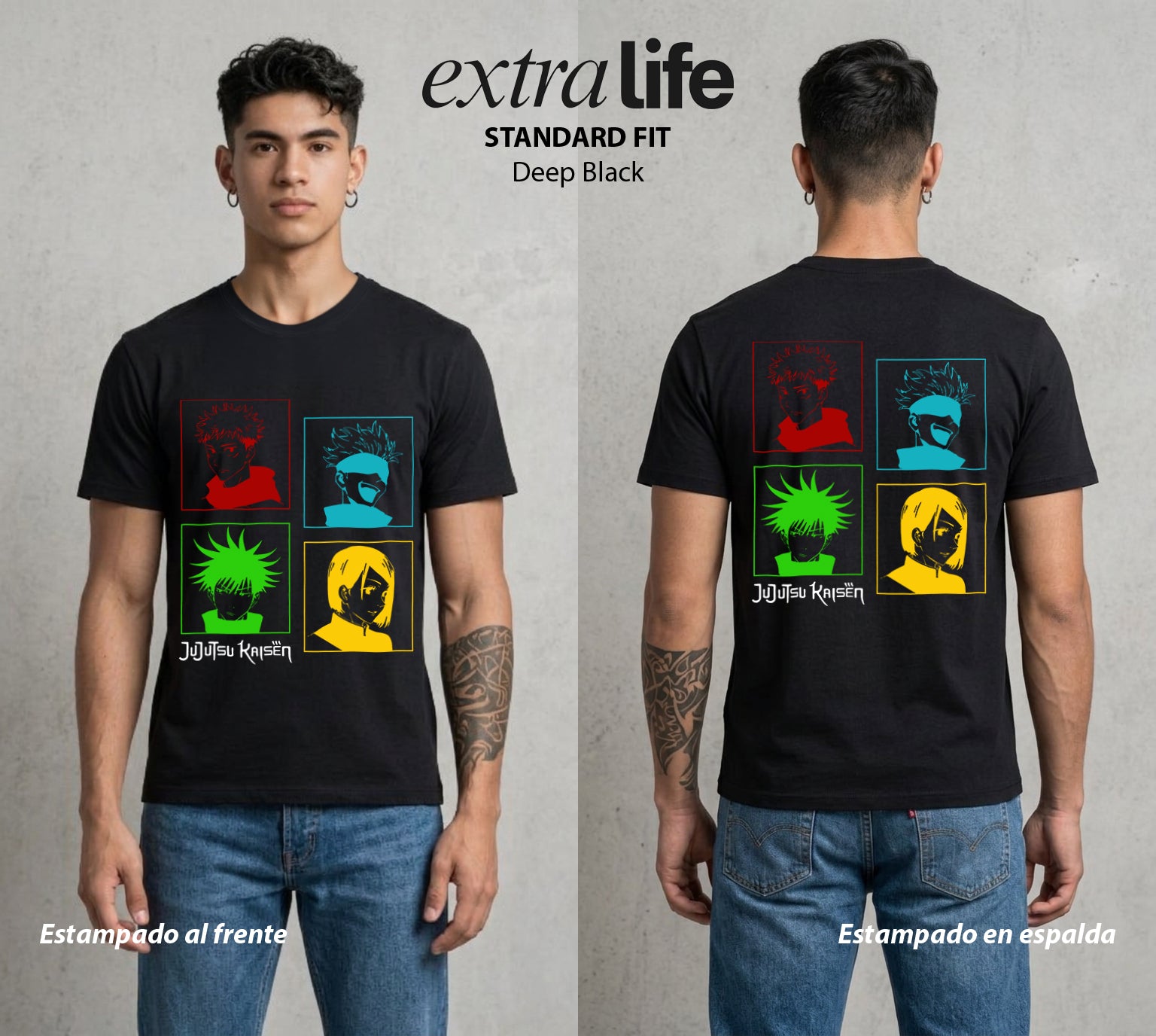 El Arte de las Maldiciones | Los Brujos del Bien #01798 - Playera Standard Fit | Deep Black - Foto en modelo