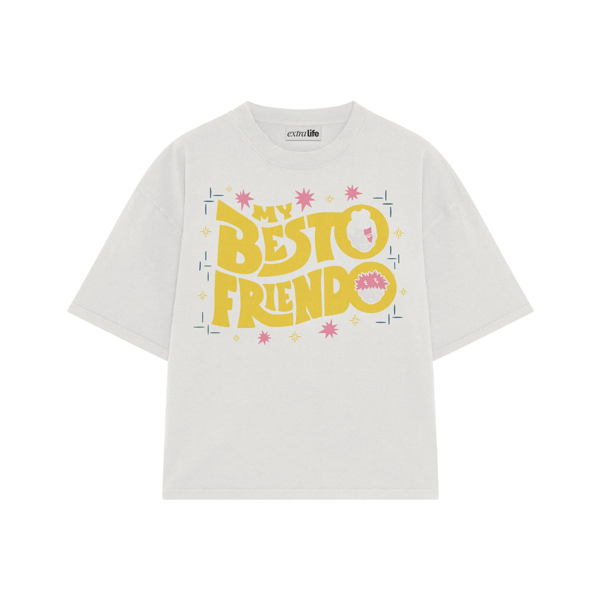 Playera streetwear premium de anime y gaming ExtraLife MX, corte oversized drop shoulder ligero y fresco en color Deep Black y Off-White, moda urbana mexicana de culto.