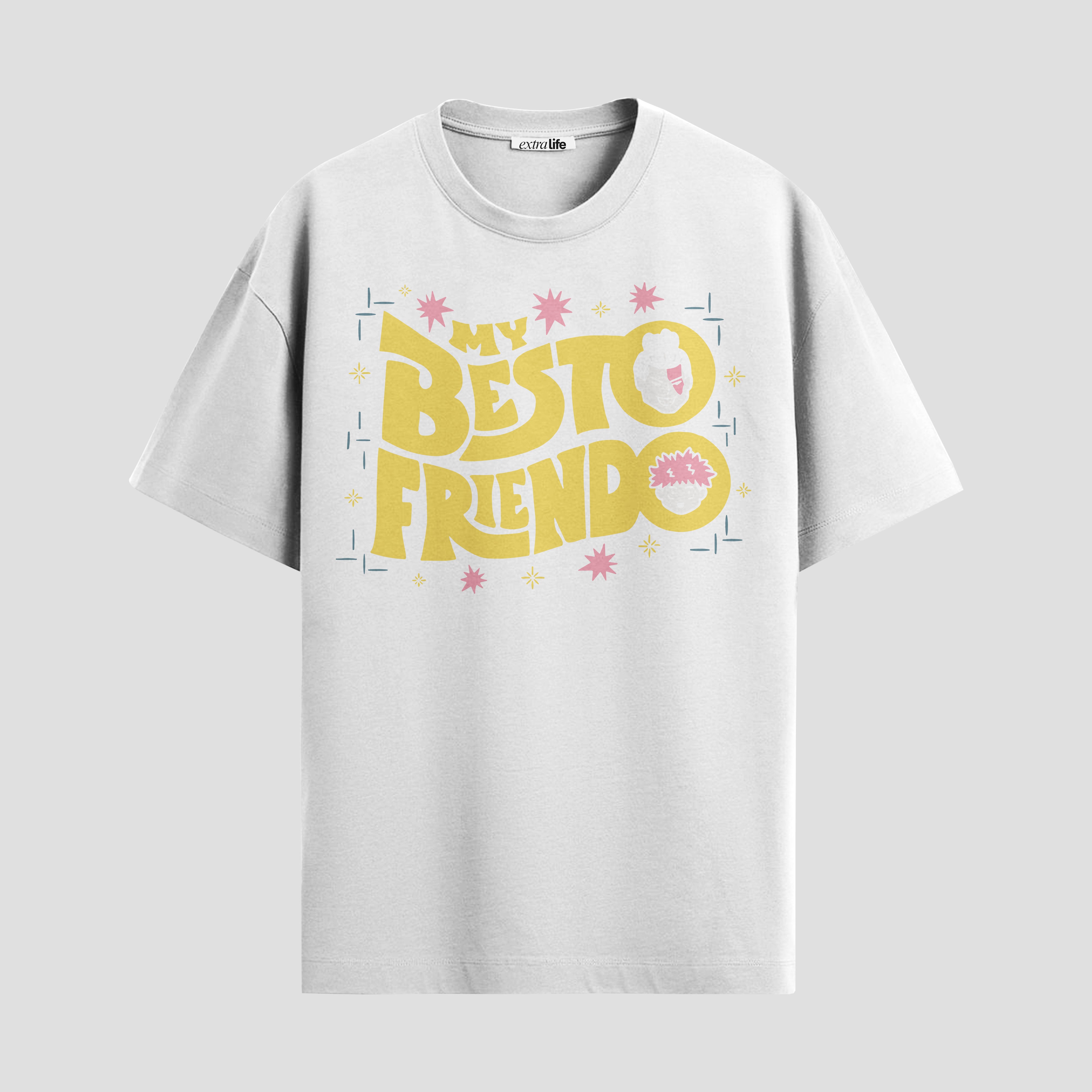 Playera urbana de anime y gaming ExtraLife MX, corte Standard Fit unisex ligero y transpirable en color Deep Black y Pure White, ropa de uso diario para gym y casual.
