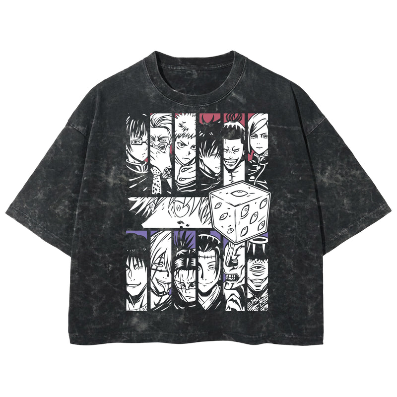 Playera streetwear premium de anime y gaming ExtraLife MX, corte boxy deluxe mineral wash heavyweight en color Acid Wash, moda urbana mexicana de culto.