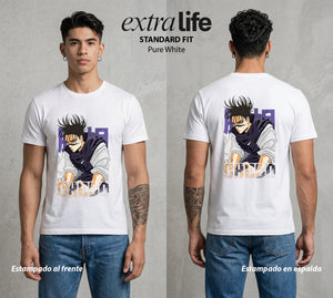 El Arte de las Maldiciones | El Sanguíneo del Bien #01812 - Playera Standard Fit | Pure White - Foto en modelo