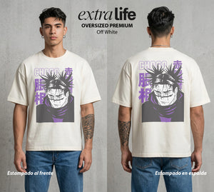 El Arte de las Maldiciones | El Hermano de Sangre #01813 - Playera Oversized Premium | Off White - Foto en modelo