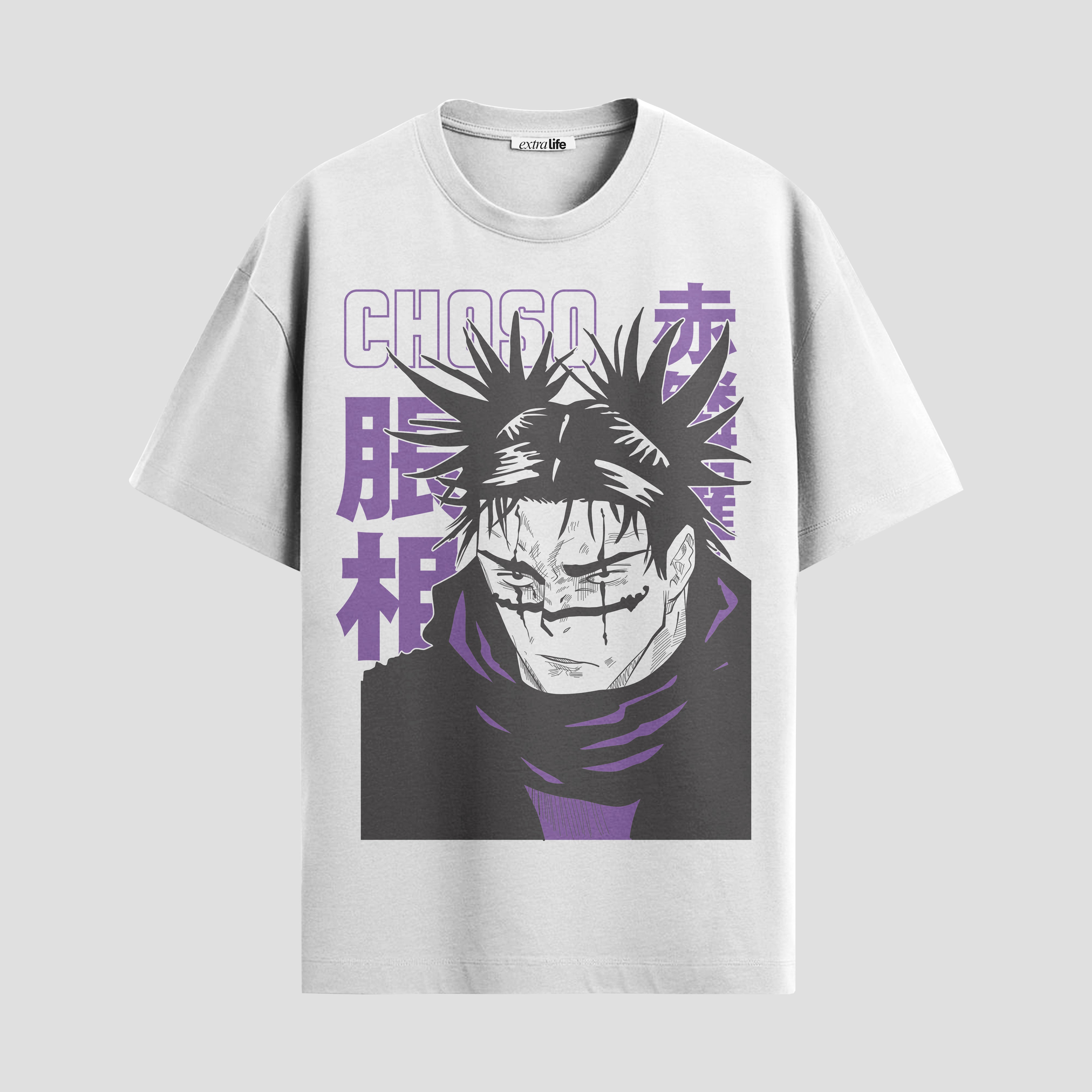 Playera urbana de anime y gaming ExtraLife MX, corte Standard Fit unisex ligero y transpirable en color Deep Black y Pure White, ropa de uso diario para gym y casual.