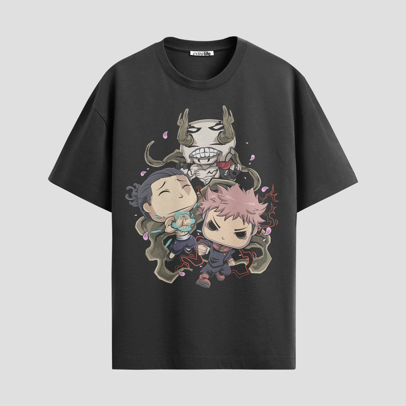 Playera urbana de anime y gaming ExtraLife MX, corte Standard Fit unisex ligero y transpirable en color Deep Black y Pure White, ropa de uso diario para gym y casual.