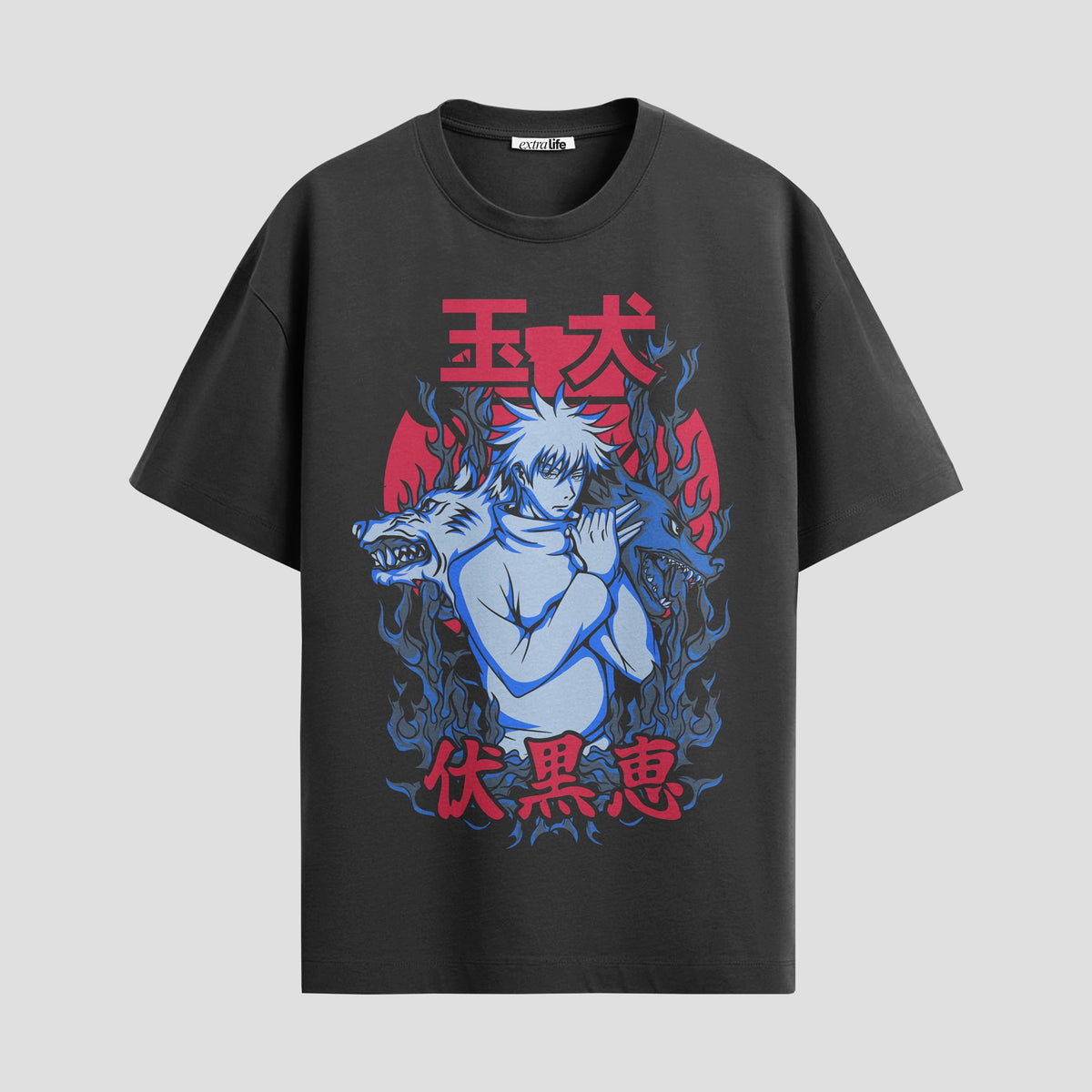 Playera urbana de anime y gaming ExtraLife MX, corte Classic Premium unisex ligero y transpirable en color Deep Black y Pure White, ropa de uso diario para gym y casual.
