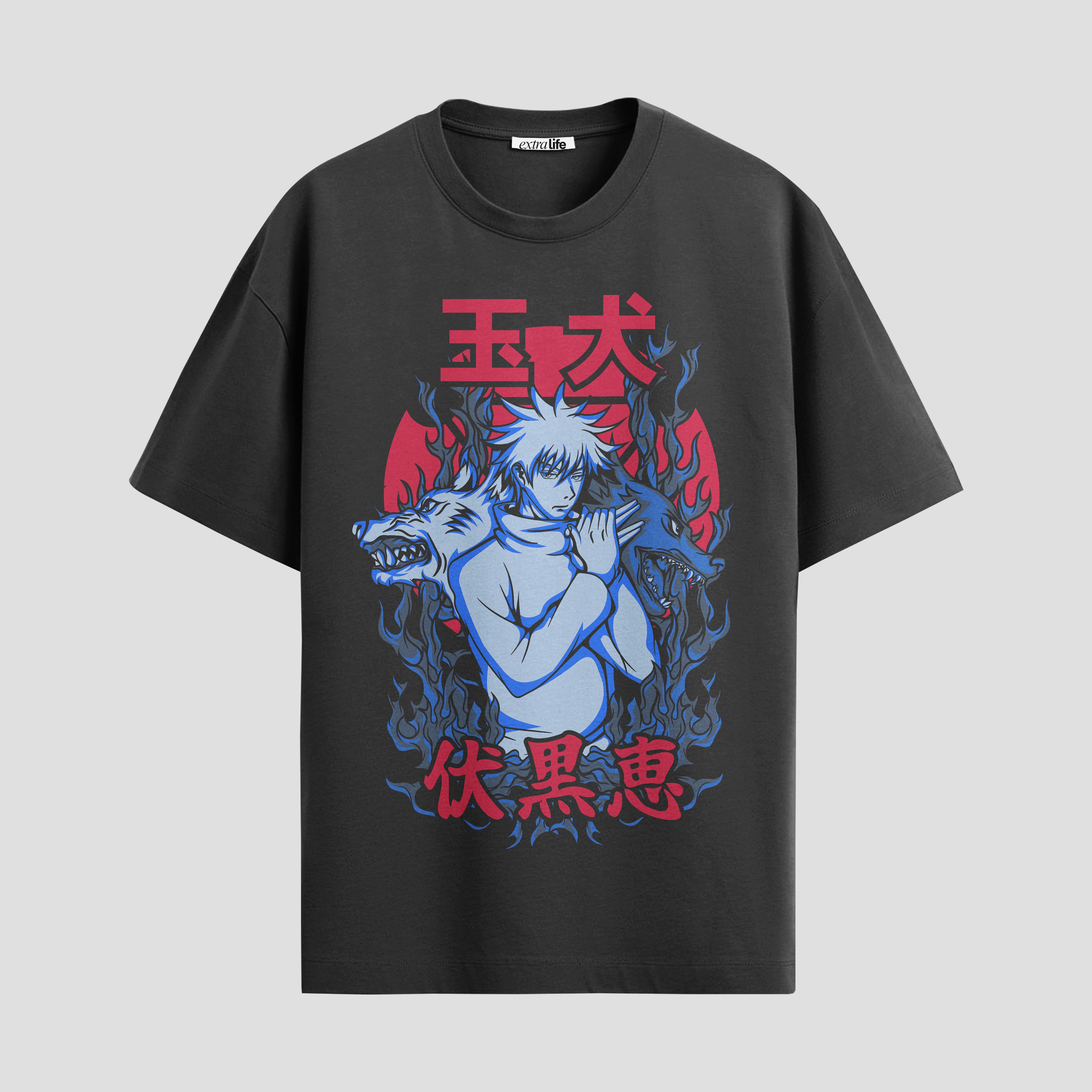 Playera urbana de anime y gaming ExtraLife MX, corte Standard Fit unisex ligero y transpirable en color Deep Black y Pure White, ropa de uso diario para gym y casual.