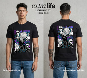 El Arte de las Maldiciones | Ojos del Universo #01824 - Playera Standard Fit | Deep Black - Foto en modelo