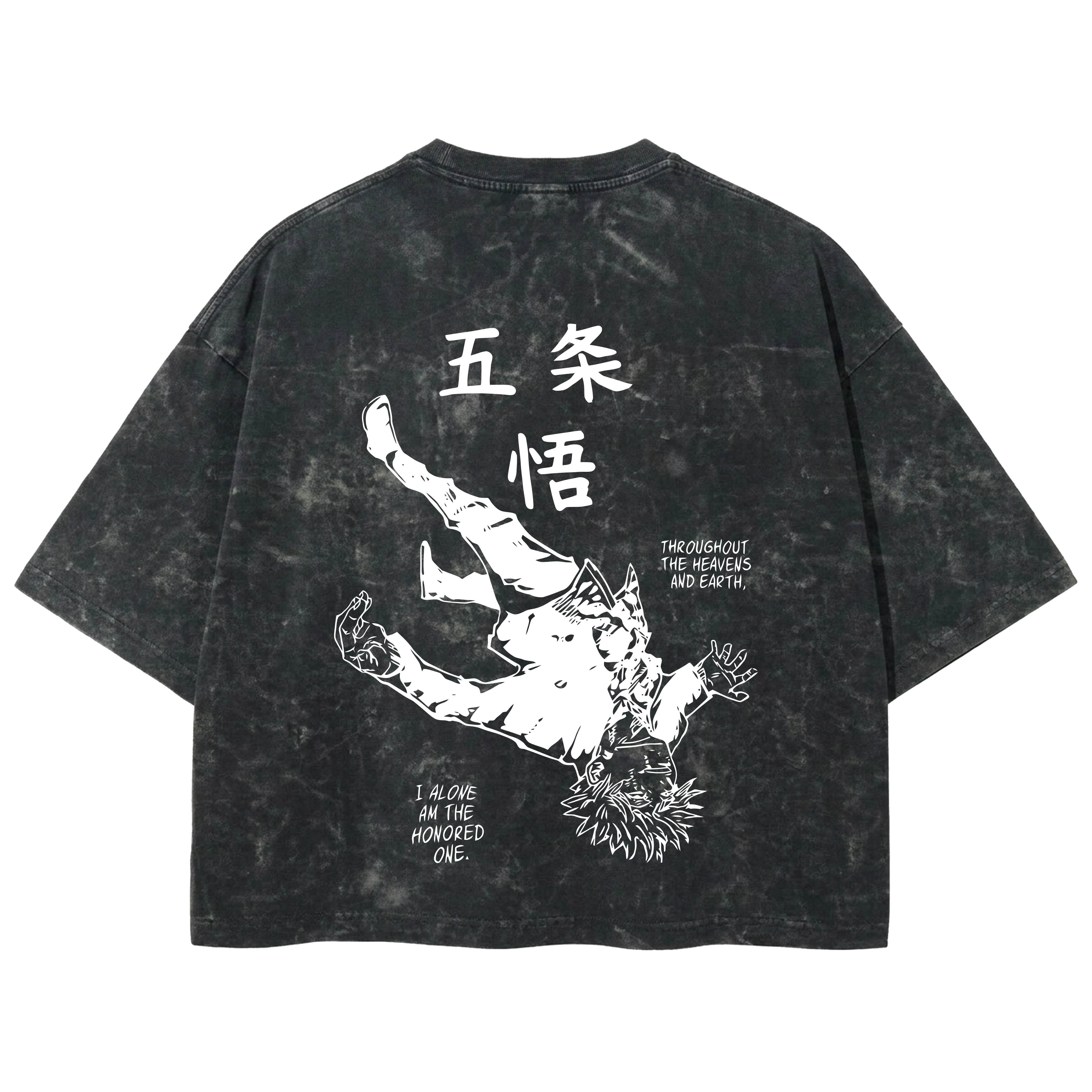 Playera streetwear premium de anime y gaming ExtraLife MX, corte boxy deluxe mineral wash heavyweight en color Acid Wash, moda urbana mexicana de culto.