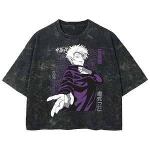 Playera streetwear premium de anime y gaming ExtraLife MX, corte boxy deluxe mineral wash heavyweight en color Acid Wash, moda urbana mexicana de culto.