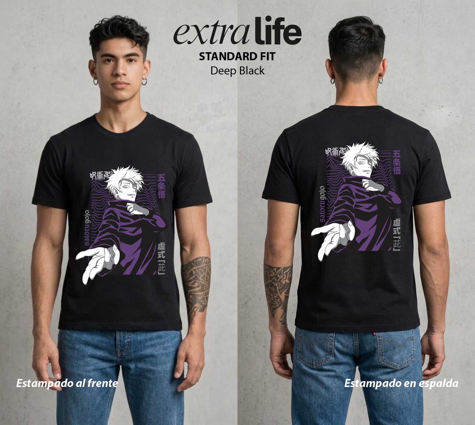 El Arte de las Maldiciones | Ojos del Universo #01832 - Playera Standard Fit | Deep Black - Foto en modelo