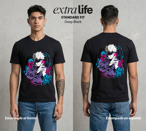 El Arte de las Maldiciones | El Mas Fuerte #01834 - Playera Standard Fit | Deep Black - Foto en modelo