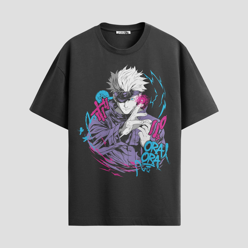 Playera urbana de anime y gaming ExtraLife MX, corte Standard Fit unisex ligero y transpirable en color Deep Black y Pure White, ropa de uso diario para gym y casual.