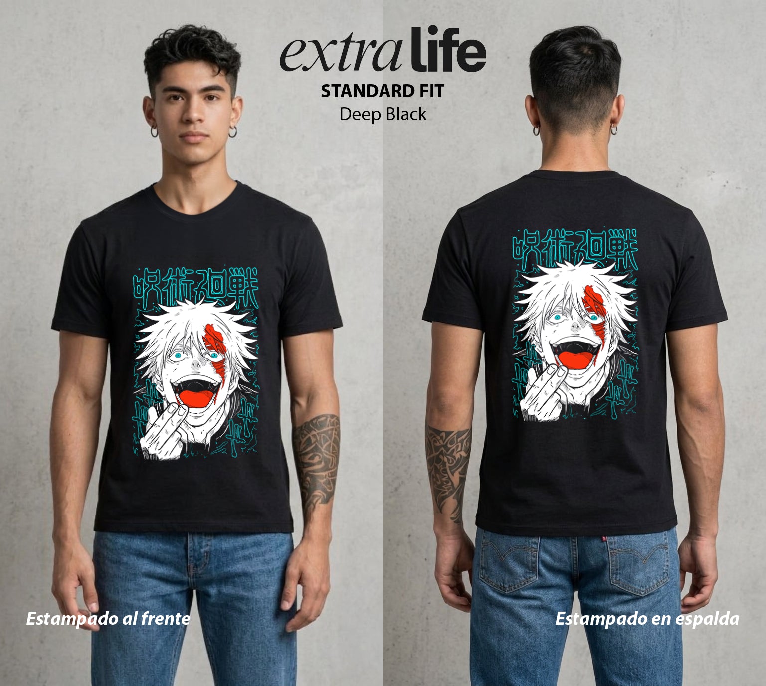 El Arte de las Maldiciones | Amor del Infinito #01835 - Playera Standard Fit | Deep Black - Foto en modelo