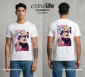 El Arte de las Maldiciones | El Maestro del Infinito #01836 - Playera Standard Fit | Pure White - Foto en modelo