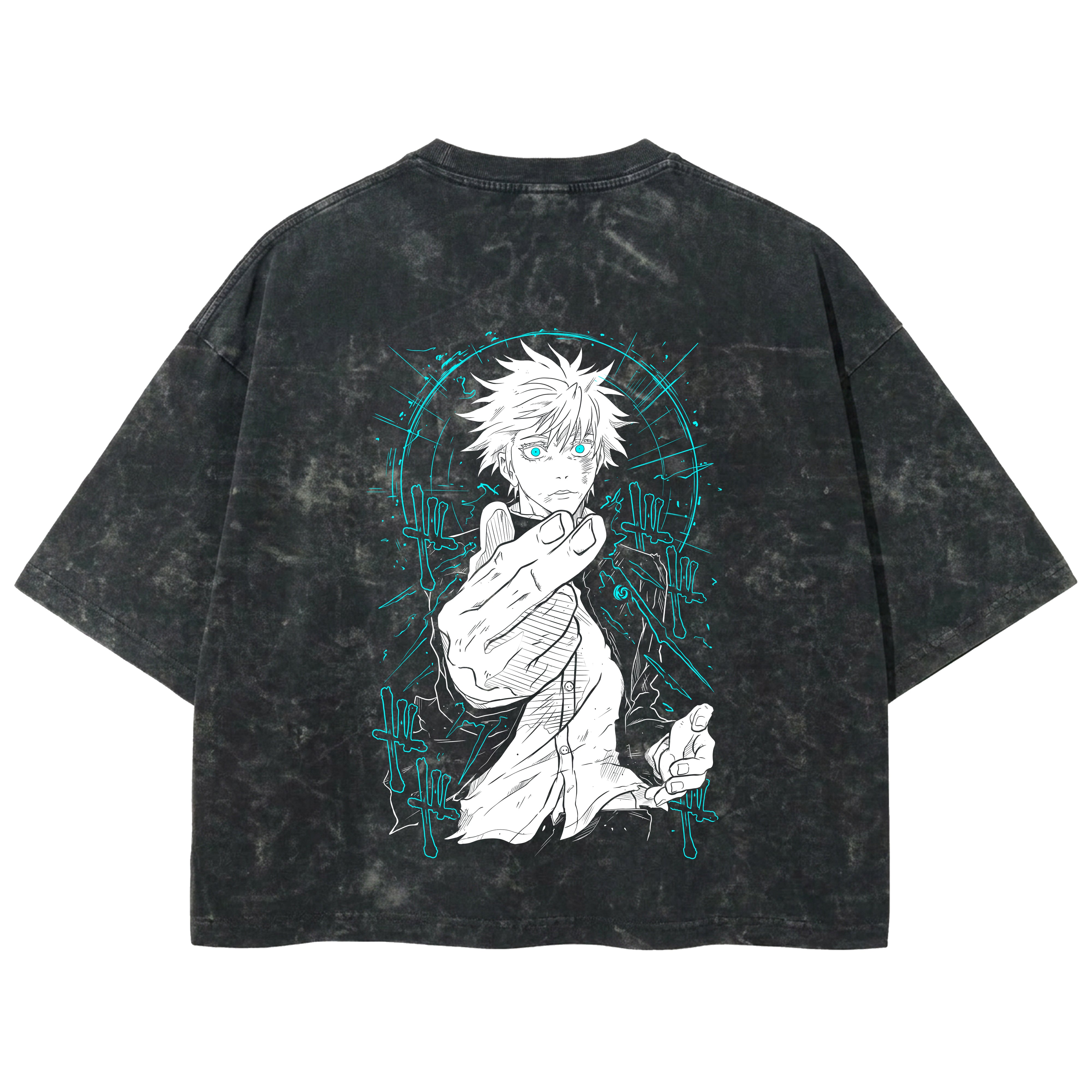 Playera streetwear premium de anime y gaming ExtraLife MX, corte boxy deluxe mineral wash heavyweight en color Acid Wash, moda urbana mexicana de culto.
