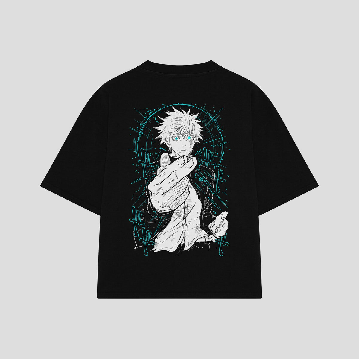 Playera streetwear premium de anime y gaming ExtraLife MX, corte oversized drop shoulder ligero y fresco en color Deep Black y Off-White, moda urbana mexicana de culto.