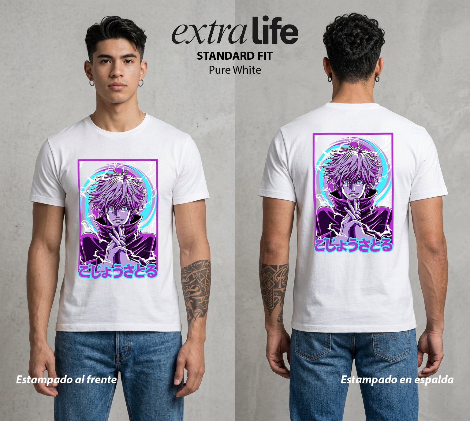 El Arte de las Maldiciones | Ojos del Universo #01840 - Playera Standard Fit | Pure White - Foto en modelo