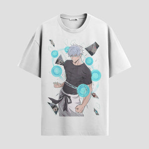Playera urbana de anime y gaming ExtraLife MX, corte Standard Fit unisex ligero y transpirable en color Deep Black y Pure White, ropa de uso diario para gym y casual.