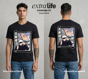 El Arte de las Maldiciones | El Infinito Absoluto #01847 - Playera Standard Fit | Deep Black - Foto en modelo