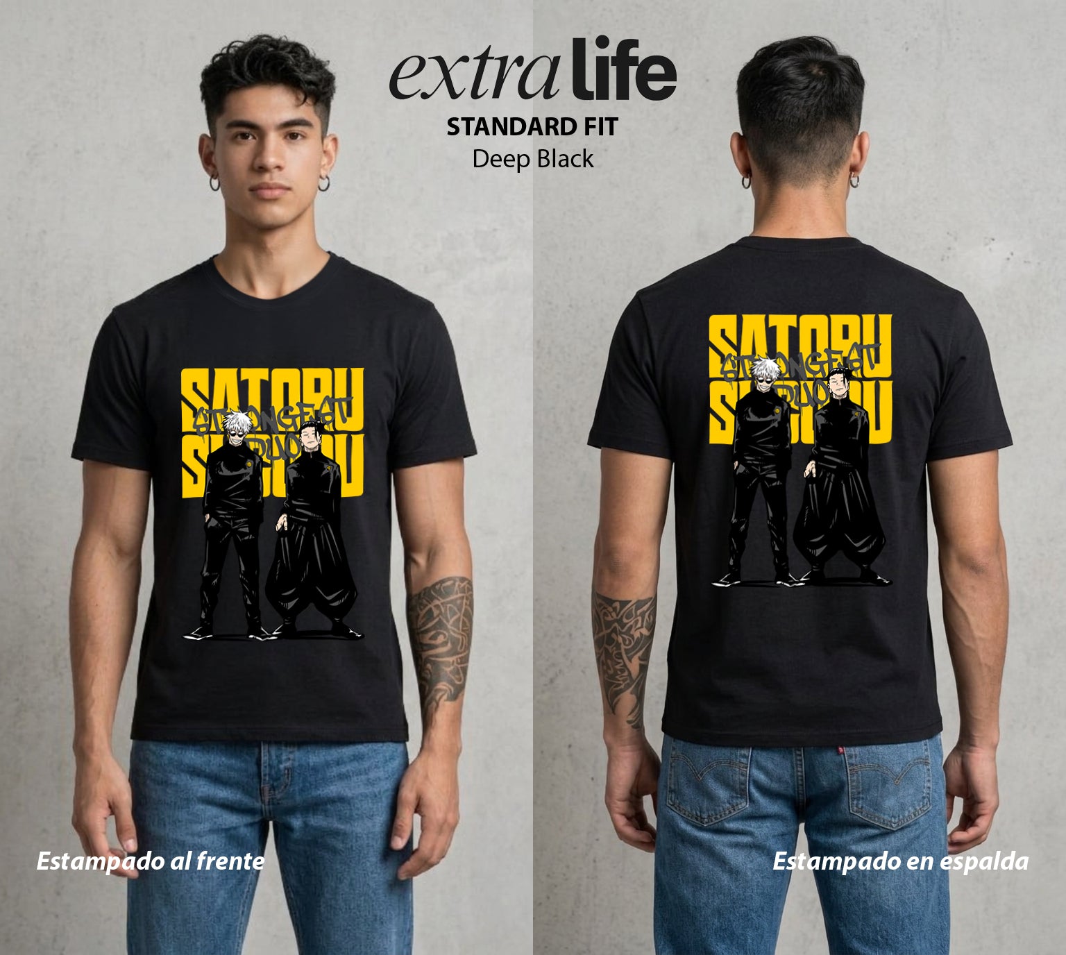 El Arte de las Maldiciones | El Coleccionista de Maldiciones #01850 - Playera Standard Fit | Deep Black - Foto en modelo
