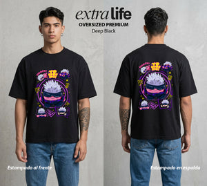 El Arte de las Maldiciones | El Infinito Absoluto #01851 - Playera Oversized Premium | Deep Black - Foto en modelo