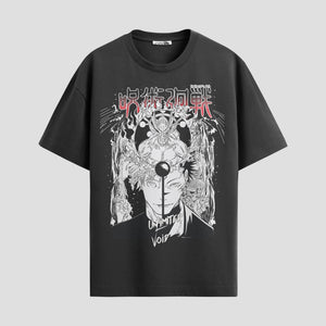 Playera urbana de anime y gaming ExtraLife MX, corte Standard Fit unisex ligero y transpirable en color Deep Black y Pure White, ropa de uso diario para gym y casual.