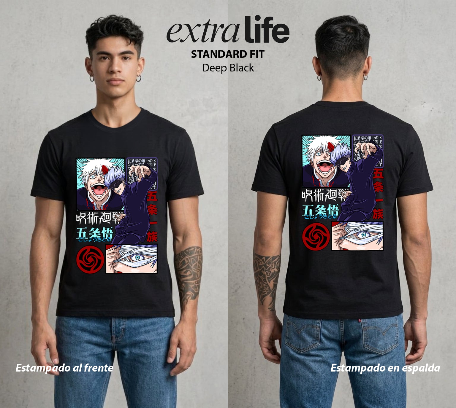El Arte de las Maldiciones | Ojos del Universo #01855 - Playera Standard Fit | Deep Black - Foto en modelo