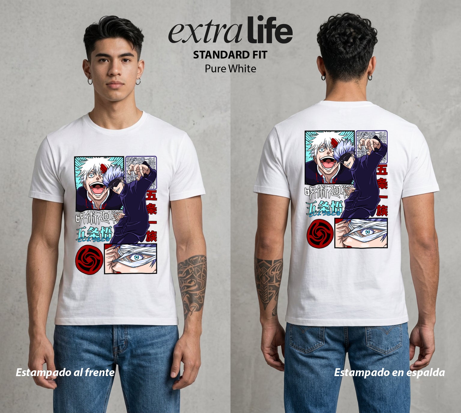 El Arte de las Maldiciones | Ojos del Universo #01855 - Playera Standard Fit | Pure White - Foto en modelo