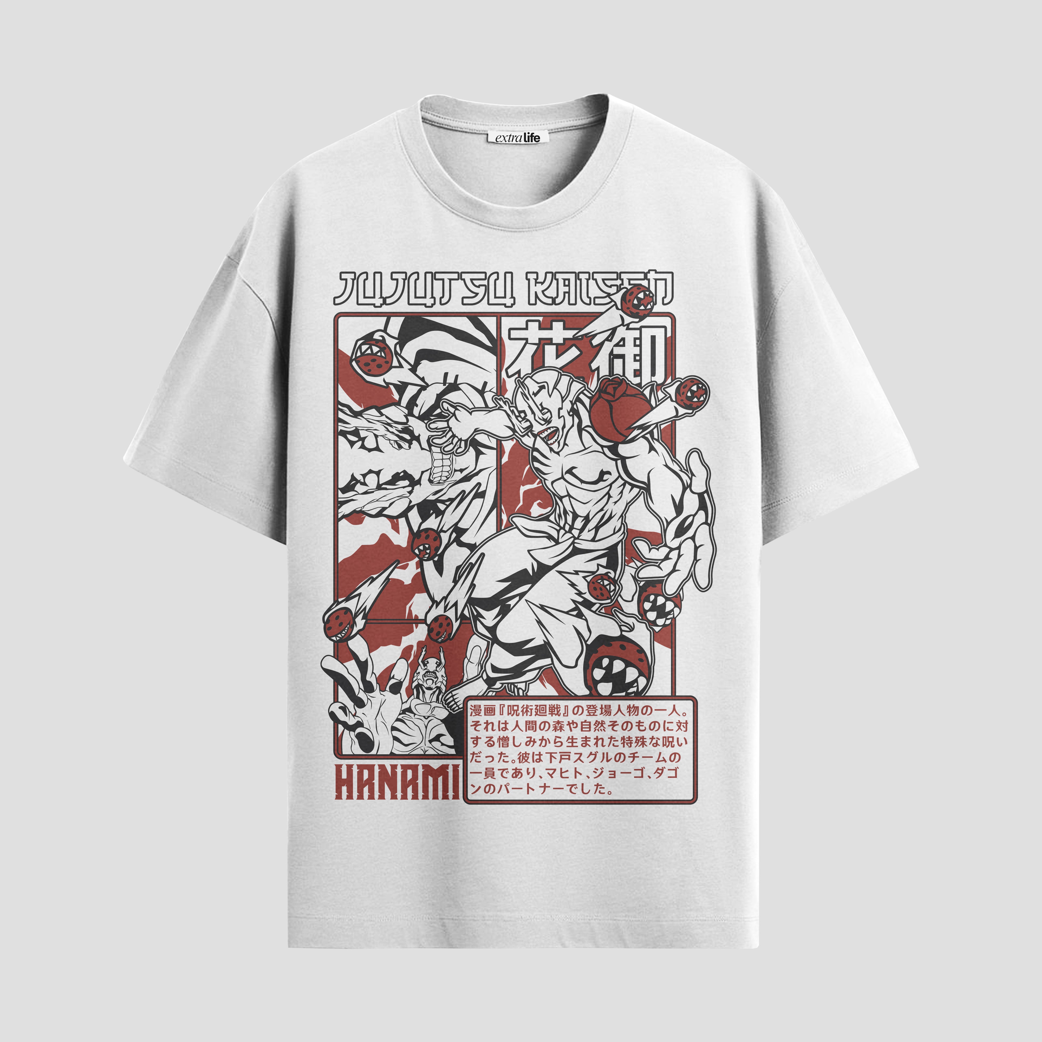 Playera urbana de anime y gaming ExtraLife MX, corte Standard Fit unisex ligero y transpirable en color Deep Black y Pure White, ropa de uso diario para gym y casual.