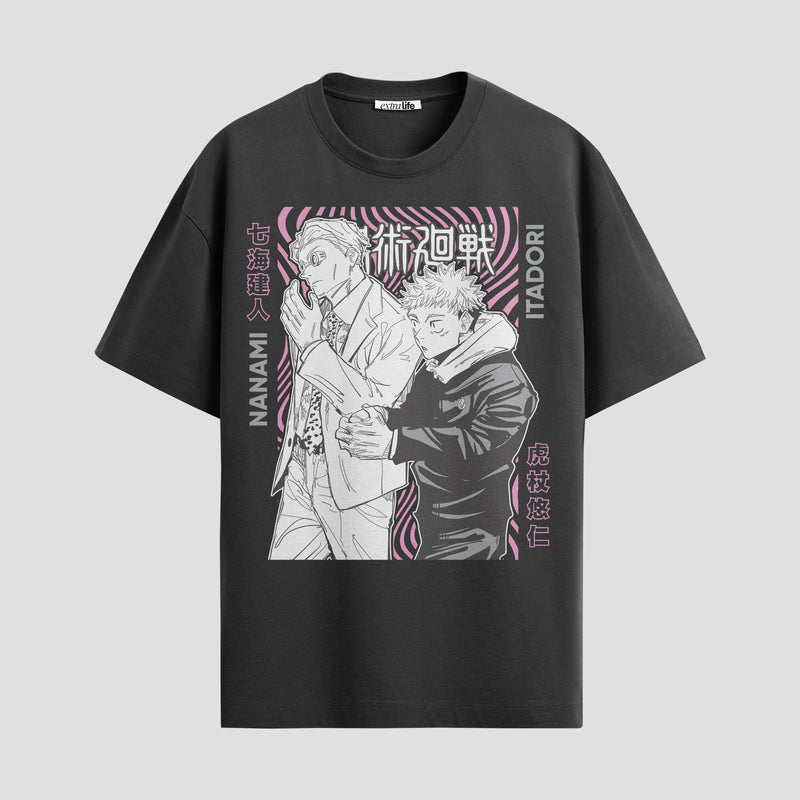 Playera urbana de anime y gaming ExtraLife MX, corte Standard Fit unisex ligero y transpirable en color Deep Black y Pure White, ropa de uso diario para gym y casual.