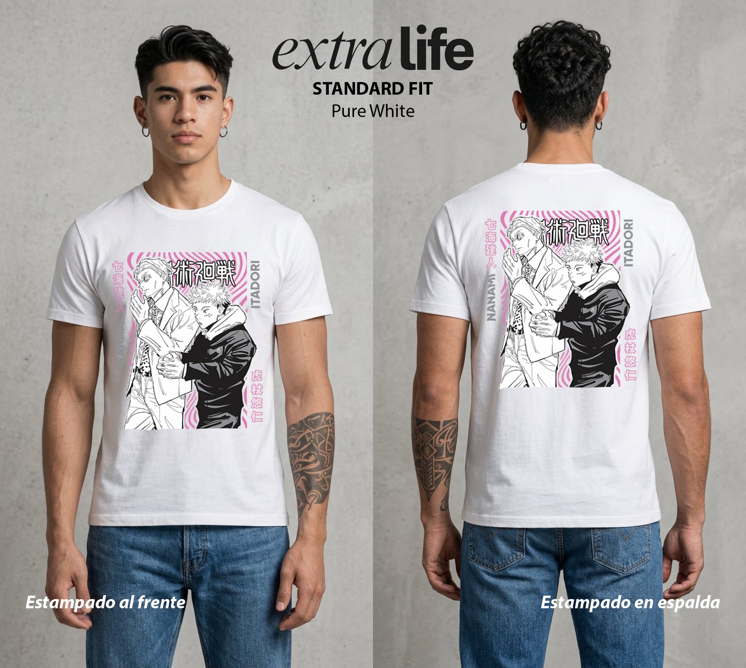 El Arte de las Maldiciones | El de Corbata y Filo #01860 - Playera Standard Fit | Pure White - Foto en modelo
