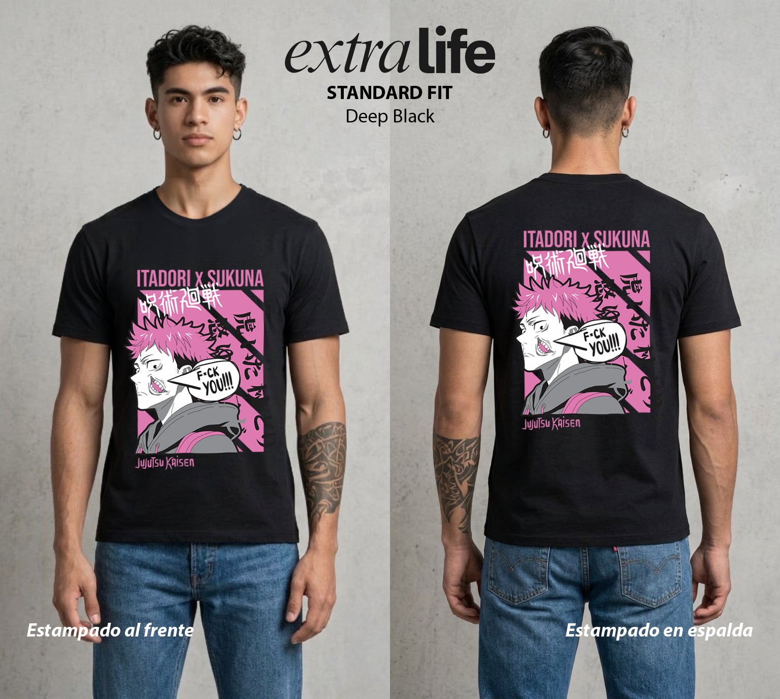 El Arte de las Maldiciones | La Maldicion Original #01864 - Playera Standard Fit | Deep Black - Foto en modelo