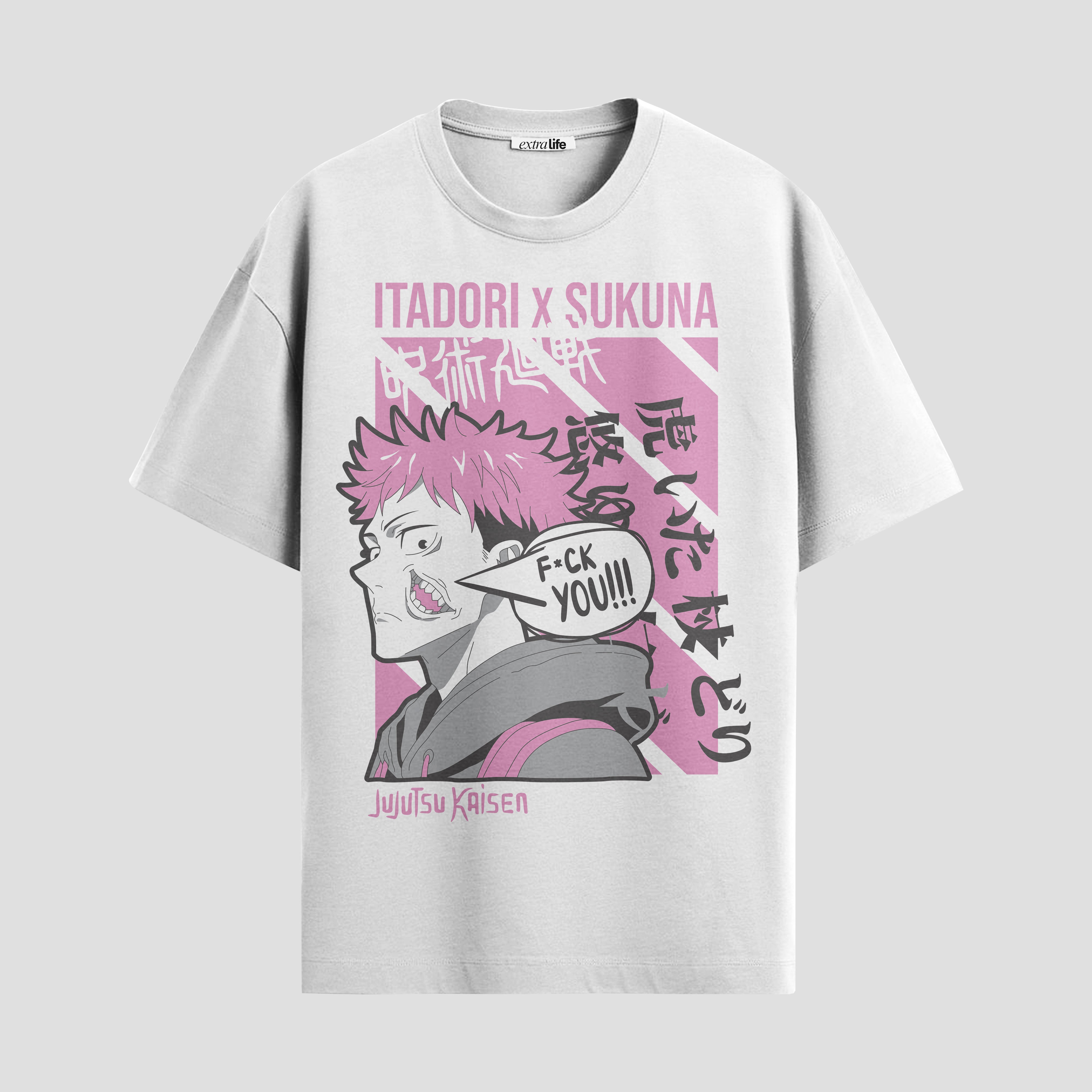 Playera urbana de anime y gaming ExtraLife MX, corte Standard Fit unisex ligero y transpirable en color Deep Black y Pure White, ropa de uso diario para gym y casual.