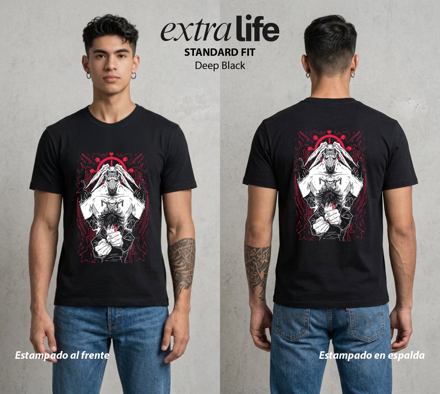 El Arte de las Maldiciones | El Invocador de Sombras #01875 - Playera Standard Fit | Deep Black - Foto en modelo