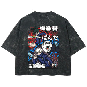 Playera streetwear premium de anime y gaming ExtraLife MX, corte boxy deluxe mineral wash heavyweight en color Acid Wash, moda urbana mexicana de culto.