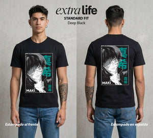 El Arte de las Maldiciones | Fuerza sin Magia #01880 - Playera Standard Fit | Deep Black - Foto en modelo