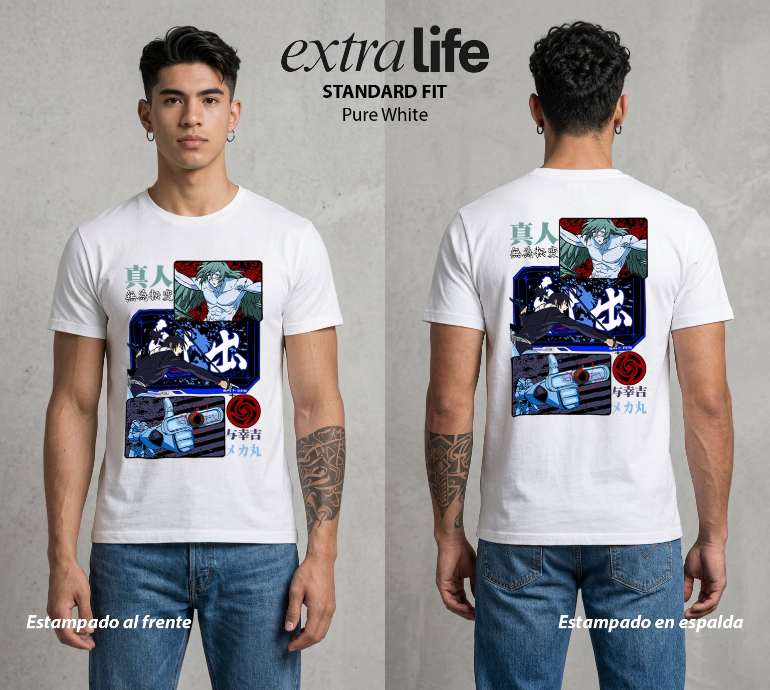 El Arte de las Maldiciones | El Alma del Caos #01881 - Playera Standard Fit | Pure White - Foto en modelo