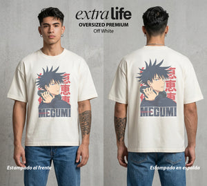 El Arte de las Maldiciones | El Invocador de Sombras #01883 - Playera Oversized Premium | Off White - Foto en modelo