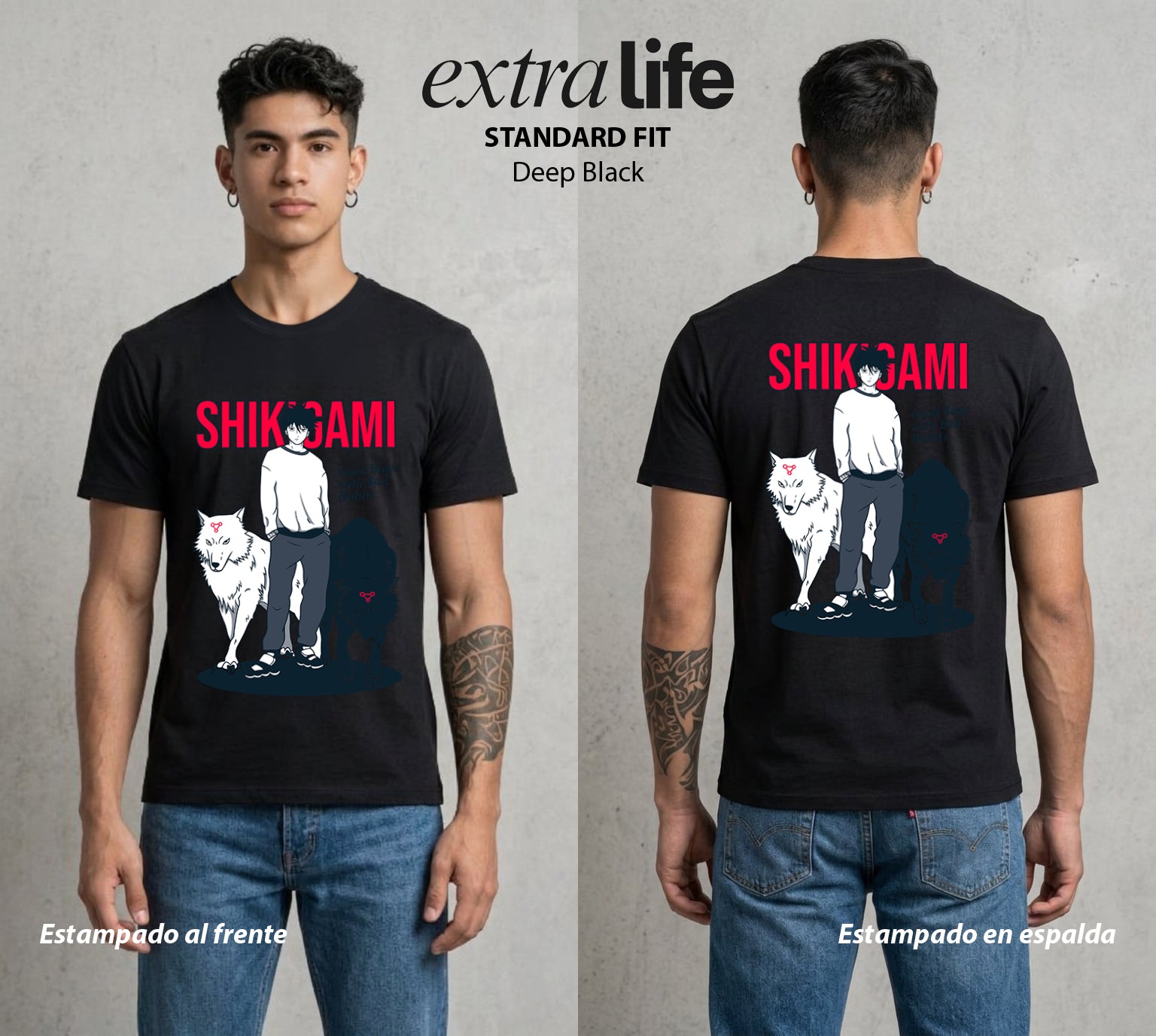 El Arte de las Maldiciones | El Invocador de Sombras #01888 - Playera Standard Fit | Deep Black - Foto en modelo