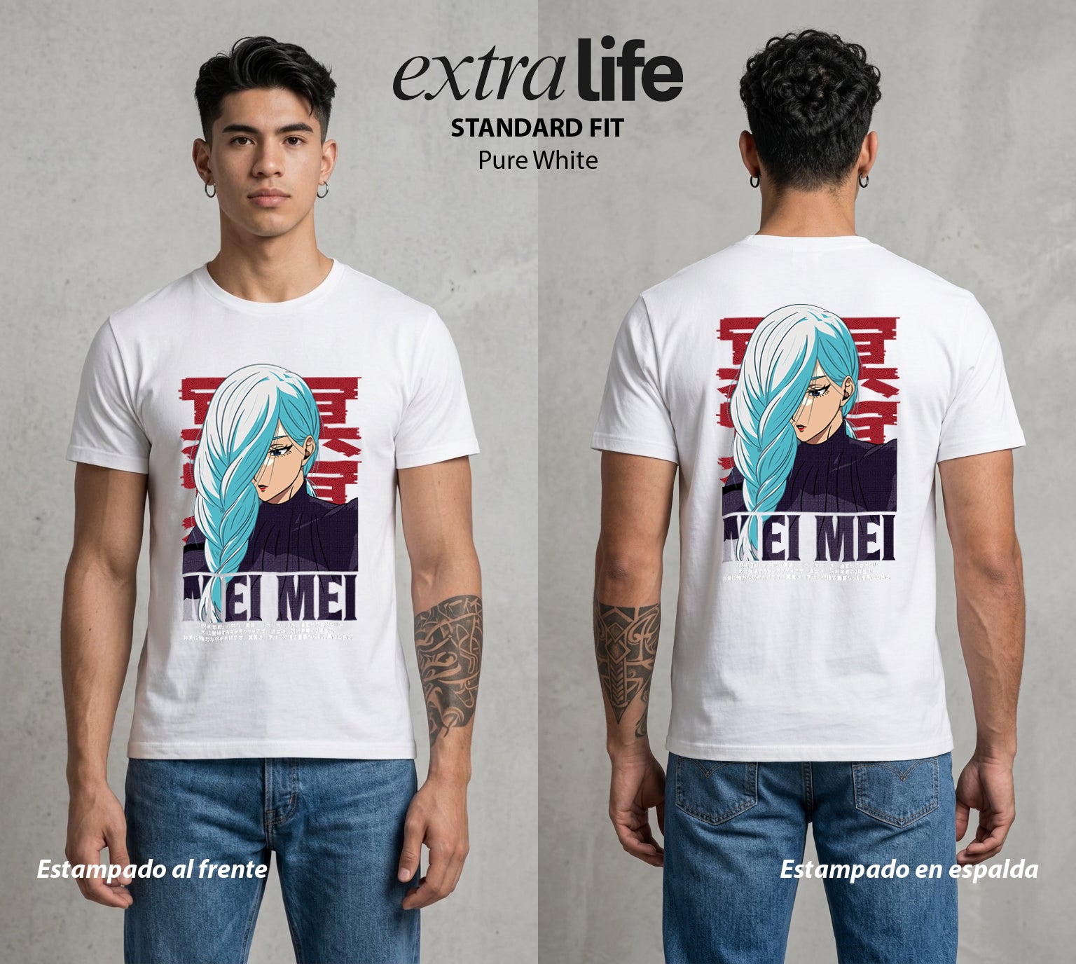 El Arte de las Maldiciones | La Mercenaria del Arte #01894 - Playera Standard Fit | Pure White - Foto en modelo