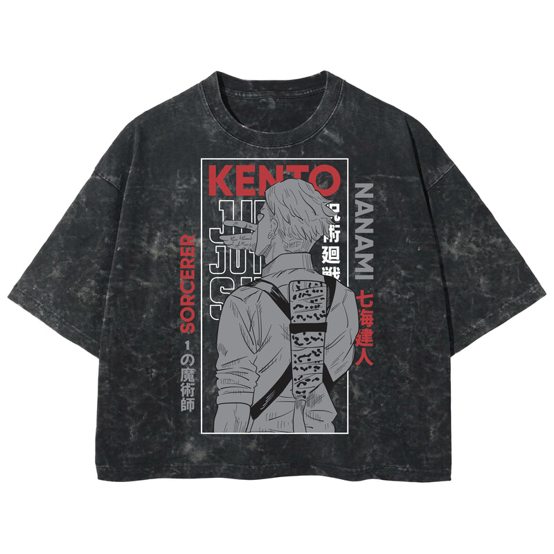 Playera streetwear premium de anime y gaming ExtraLife MX, corte boxy deluxe mineral wash heavyweight en color Acid Wash, moda urbana mexicana de culto.