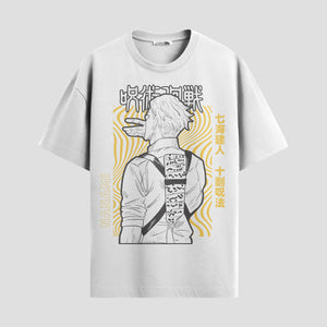 Playera urbana de anime y gaming ExtraLife MX, corte Standard Fit unisex ligero y transpirable en color Deep Black y Pure White, ropa de uso diario para gym y casual.