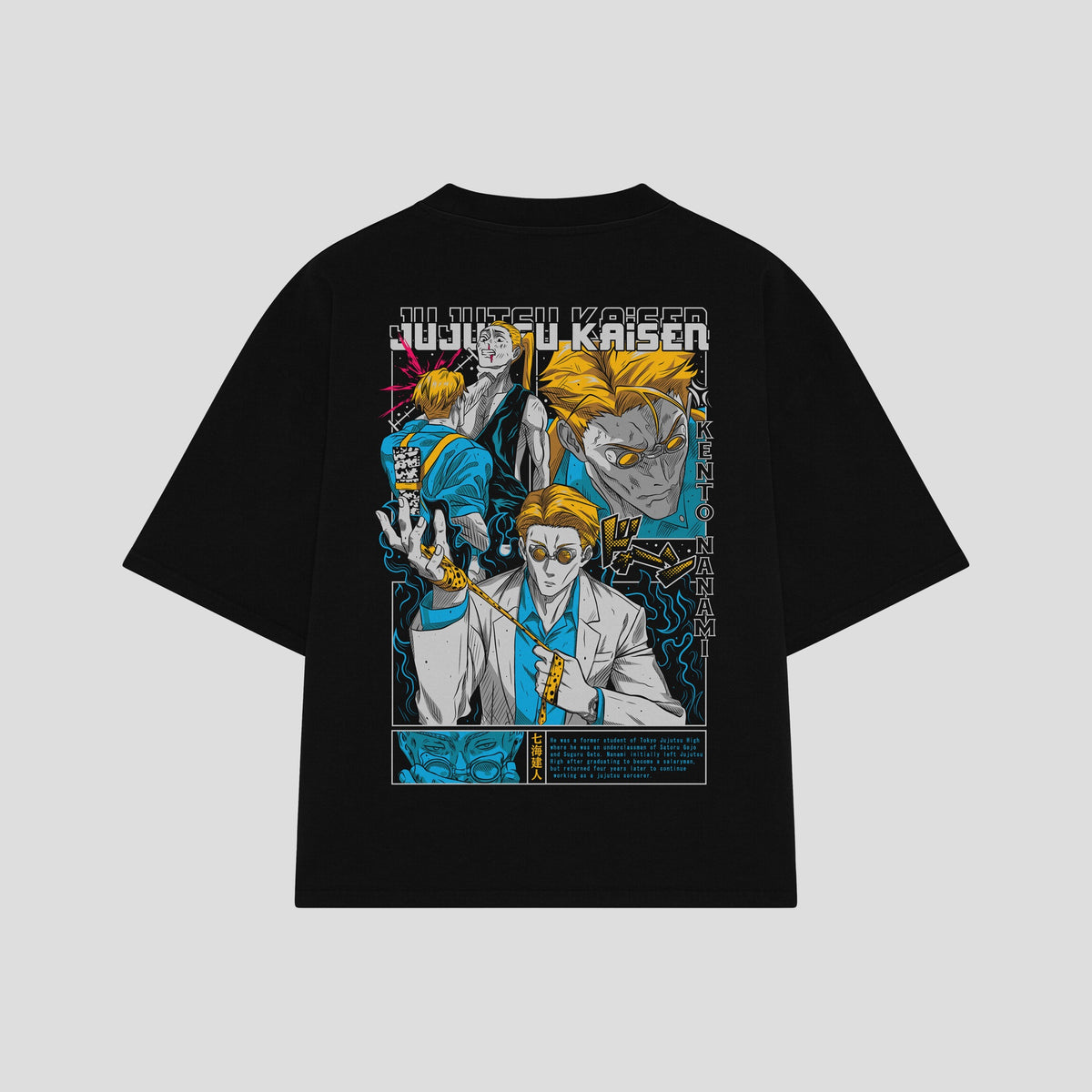 Playera streetwear premium de anime y gaming ExtraLife MX, corte oversized drop shoulder ligero y fresco en color Deep Black y Off-White, moda urbana mexicana de culto.